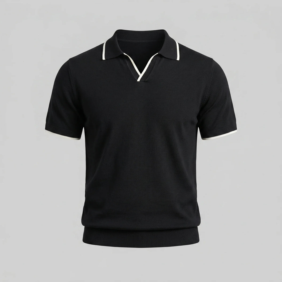 Men's Tipped Open-Collar Knit Polo 1