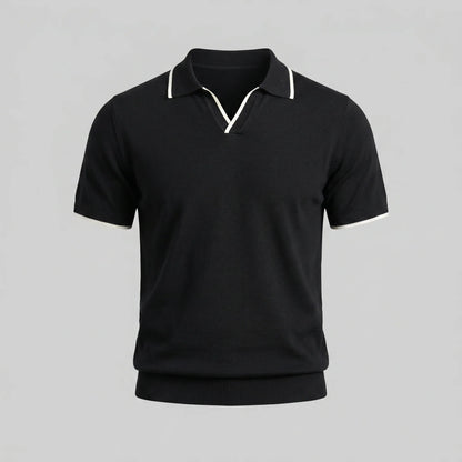 Men's Tipped Open-Collar Knit Polo 1