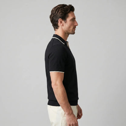Men's Tipped Open-Collar Knit Polo 2