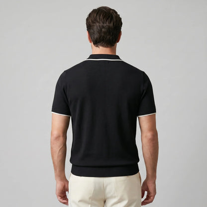 Men's Tipped Open-Collar Knit Polo 3