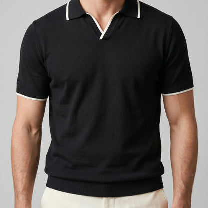 Men's Tipped Open-Collar Knit Polo 4