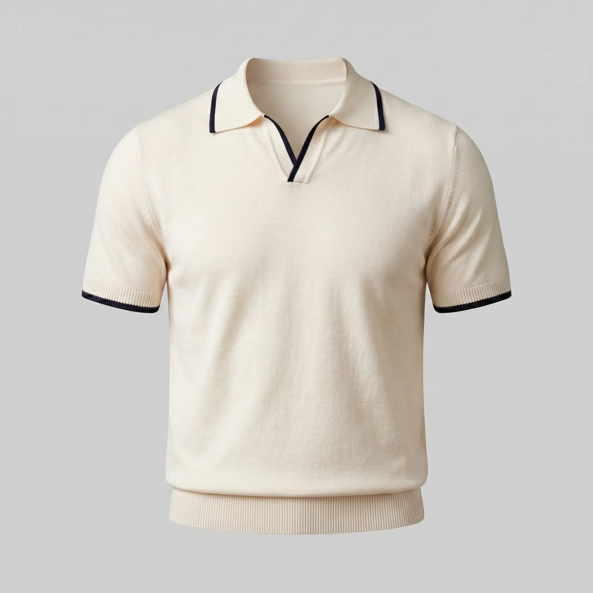 Men's Tipped Open-Collar Knit Polo 5