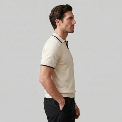 Men's Tipped Open-Collar Knit Polo 7