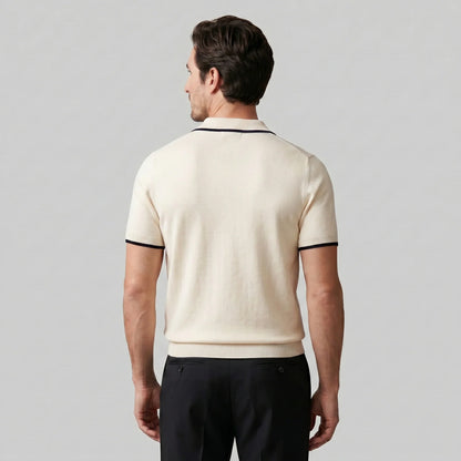 Men's Tipped Open-Collar Knit Polo 8