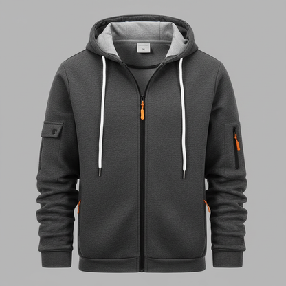 Men's Utility Zip-Up Hoodie | Casual Sweatshirt with Pockets 6