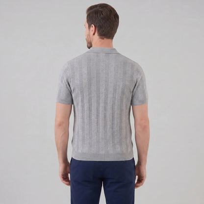 Men's Vertical Stripe Knit Polo 3