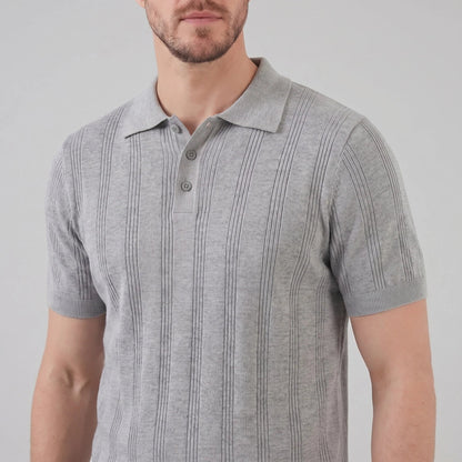 Men's Vertical Stripe Knit Polo 4