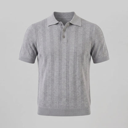 Men's Vertical Stripe Knit Polo 5
