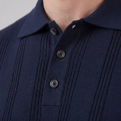 Men's Vertical Stripe Knit Polo 8