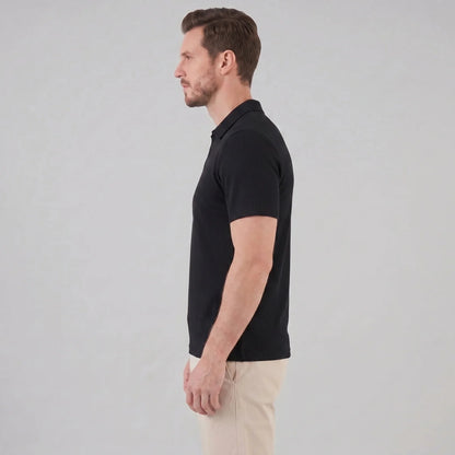Men's Waffle Knit Open Collar Polo 1