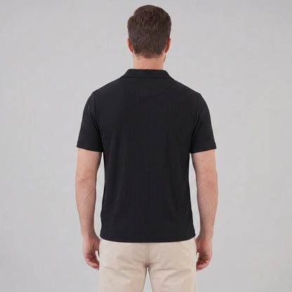 Men's Waffle Knit Open Collar Polo 2