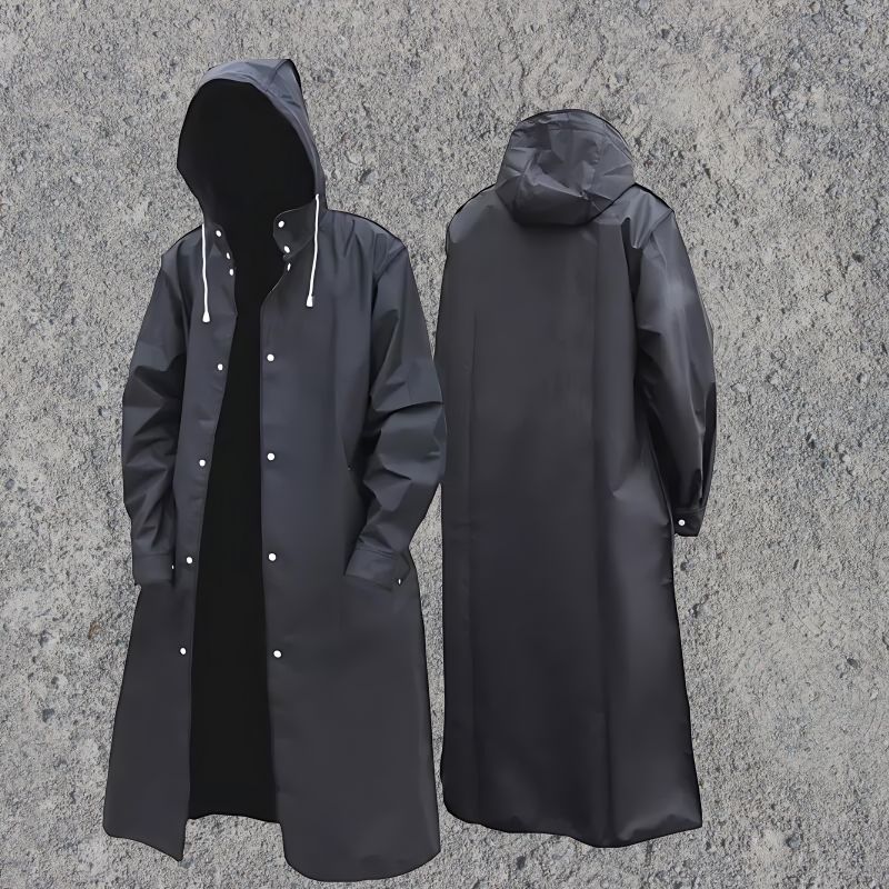 Men's Waterproof Raincoat with Hood | Lightweight Knee-Length Raincoat 5