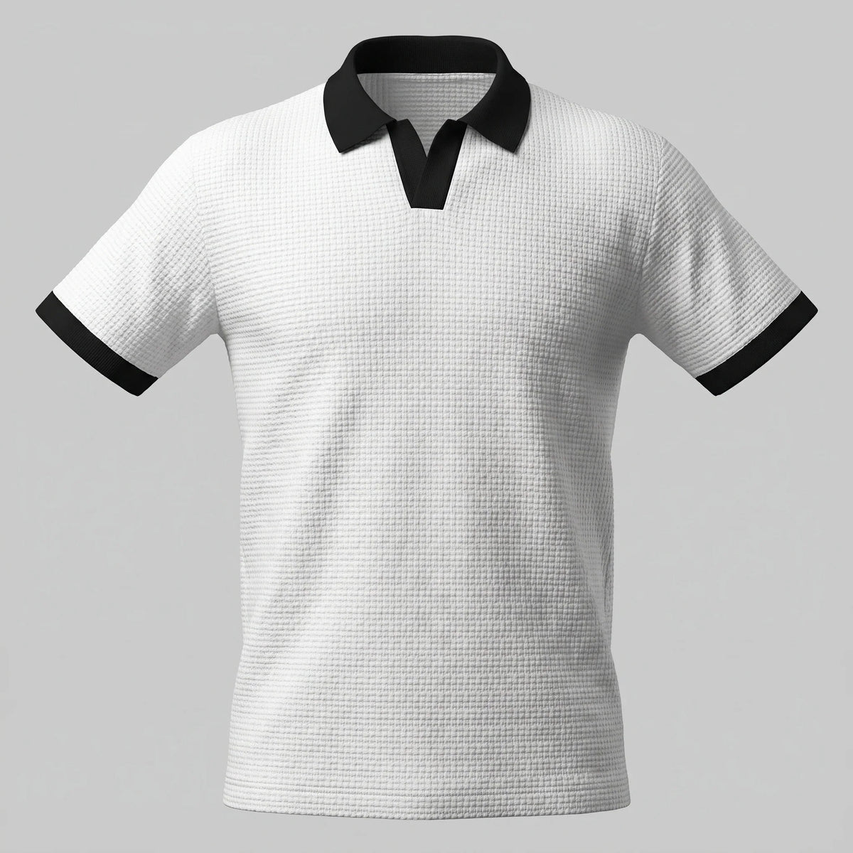 Men's Weave Contrast Trim Polo Shirt 2