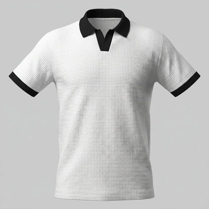 Men's Weave Contrast Trim Polo Shirt 2