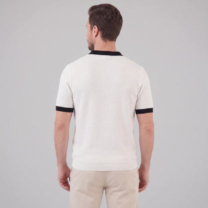 Men's Weave Contrast Trim Polo Shirt 3