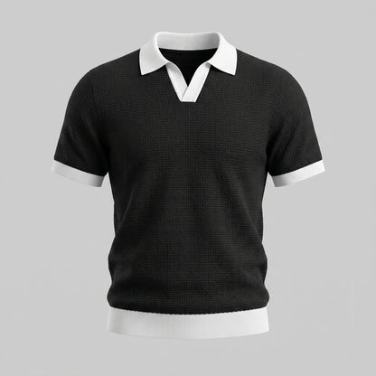 Men's Weave Contrast Trim Polo Shirt 8
