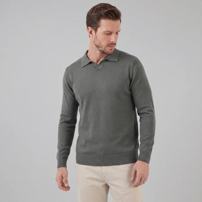 Men's Wool V-Neck Polo 0