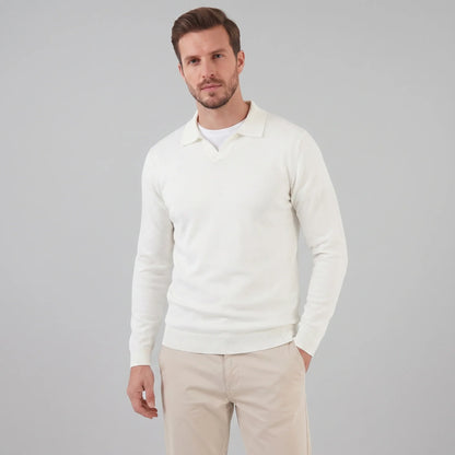 Men's Wool V-Neck Polo 12