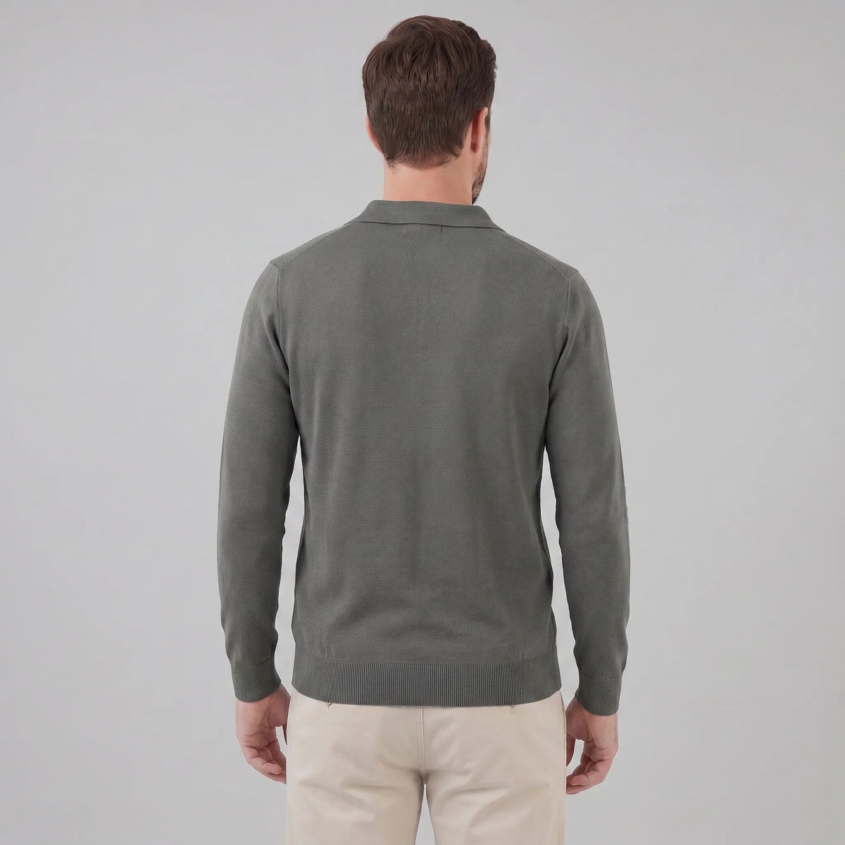 Men's Wool V-Neck Polo 2