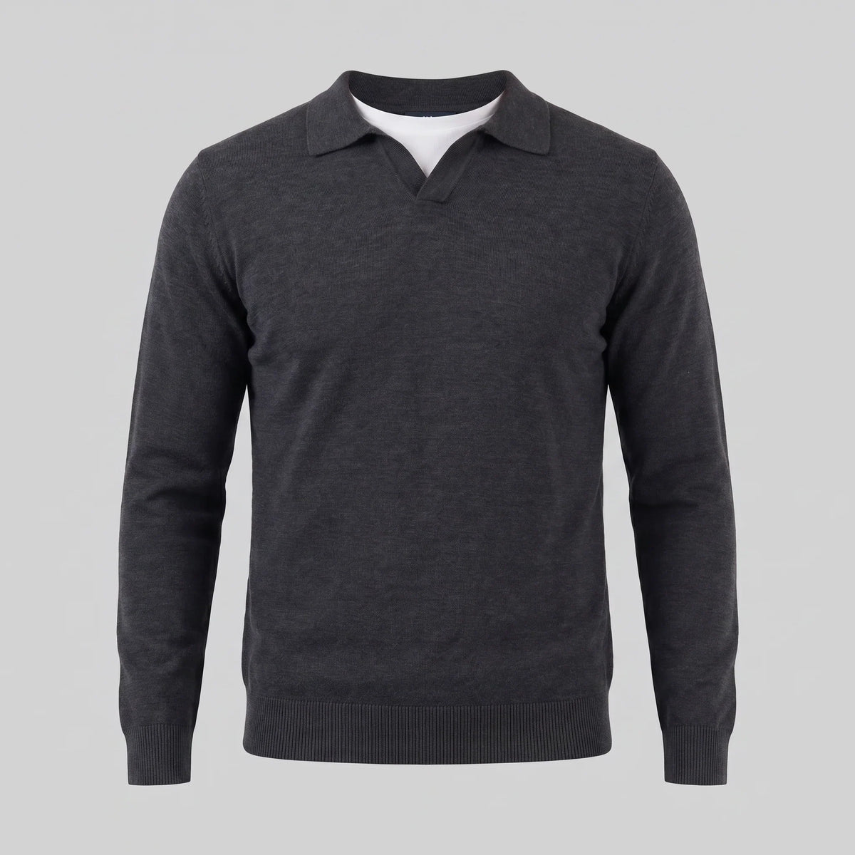 Men's Wool V-Neck Polo 7