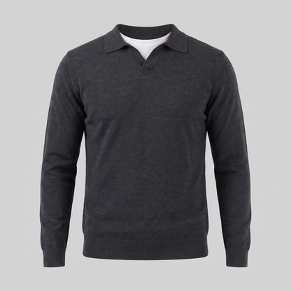 Men's Wool V-Neck Polo 7