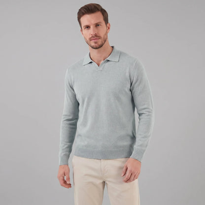 Men's Wool V-Neck Polo 9