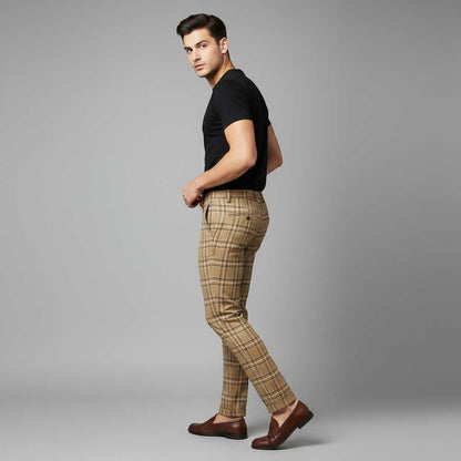 Sasha Checked Chinos | Men's Trousers for Casual Wear