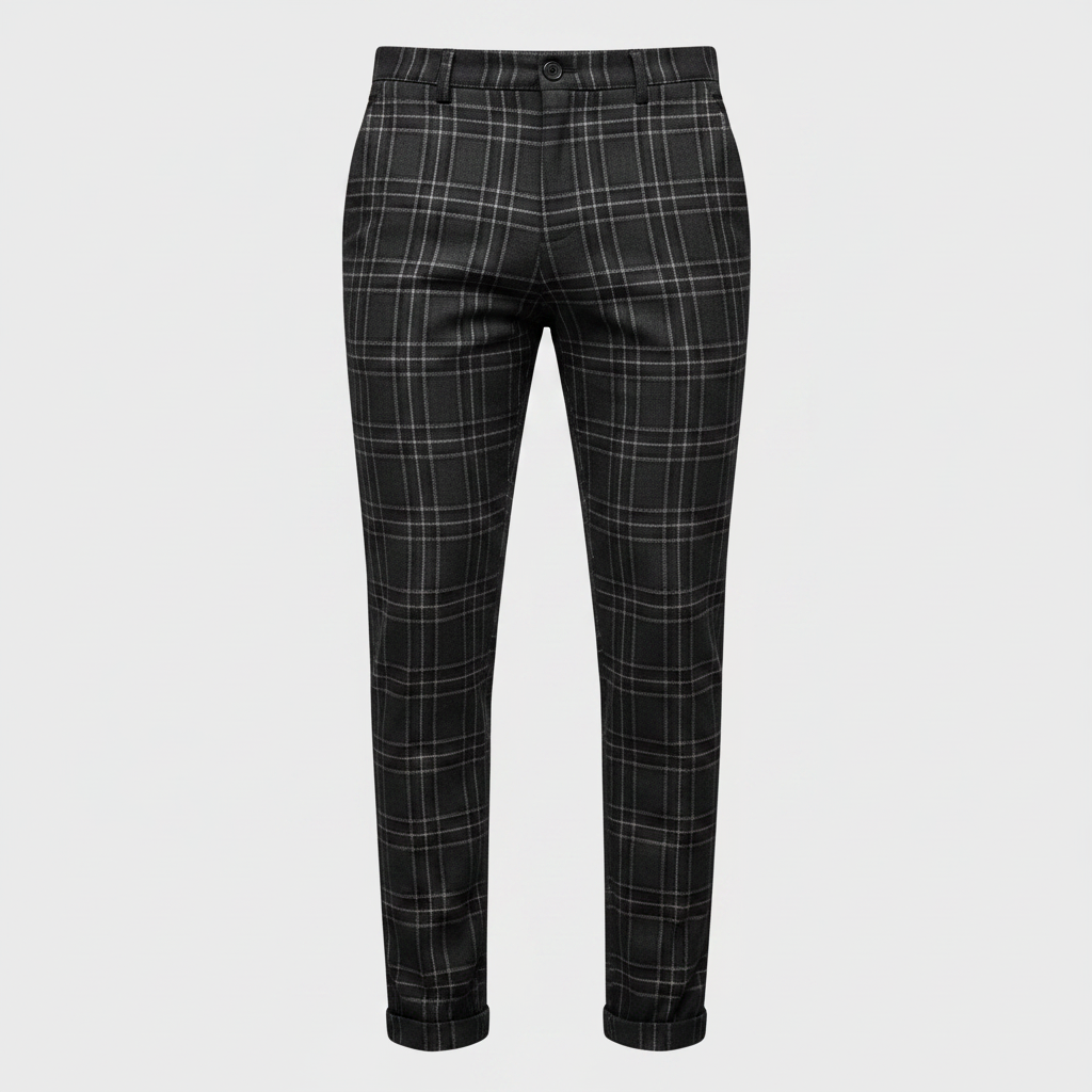 Sasha Checked Chinos | Men's Trousers for Casual Wear 0